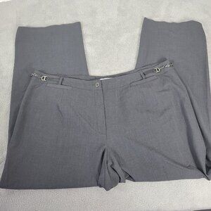 Dress Barn Womens Pants 22W Plus Straight Leg Gray Zip Fly Office Pockets GRA65E